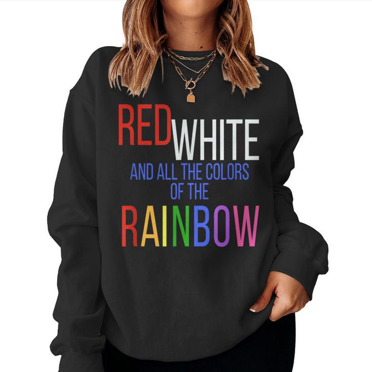 4Th Of July Gay Pride Rainbow America Equal Rights Women Sweatshirt