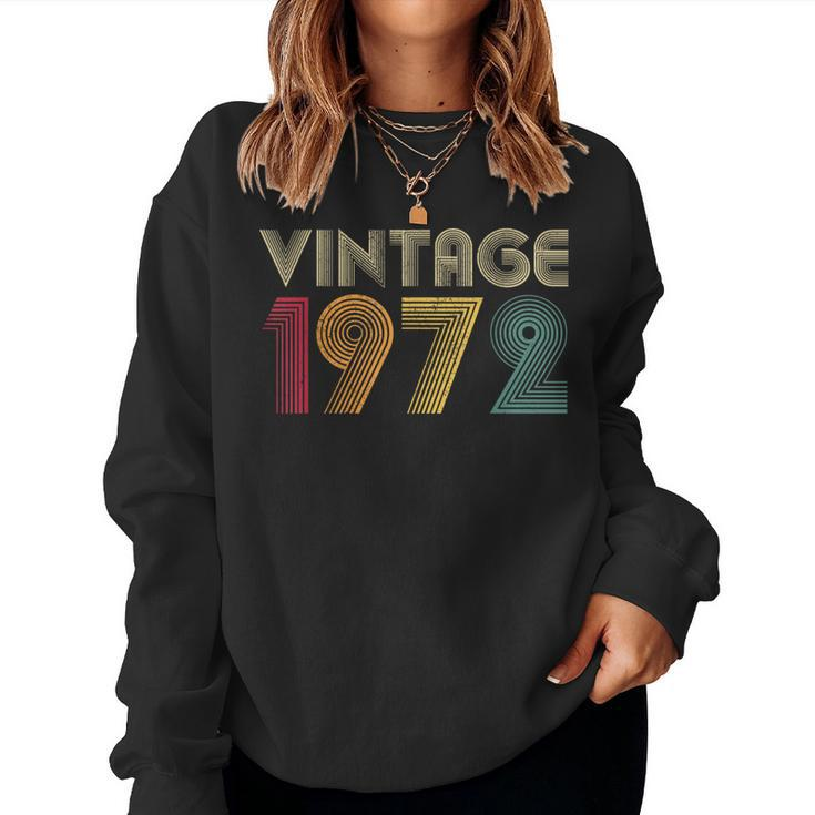 50Th Birthday For 1972 Vintage Retro Best Of Women Sweatshirt