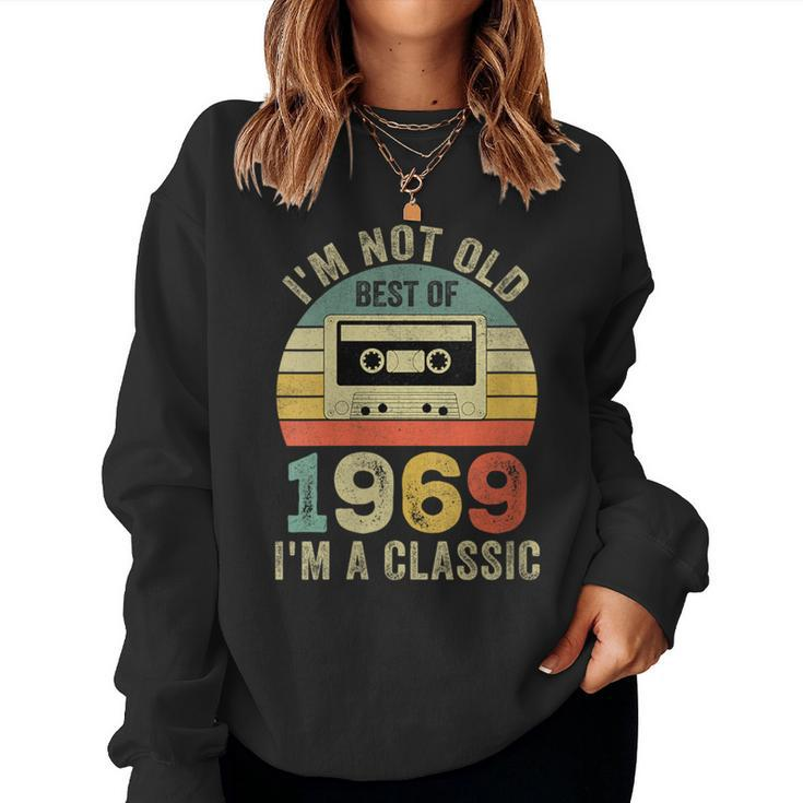 55 Year Old Vintage 1969 55Th Birthday Cassette Tape Women Sweatshirt