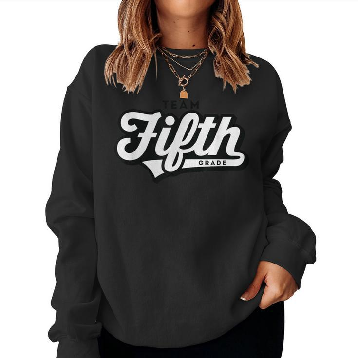 5Th Grade Team School Teacher Fifth Baseball-Style Women Sweatshirt