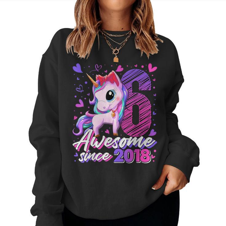 6 Years Old Flossing Unicorn 6Th Birthday Girl Party Women Sweatshirt