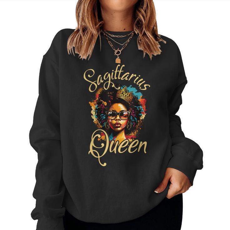 Afro Girl Sagittarius Queen Are Born In November To December Women Sweatshirt