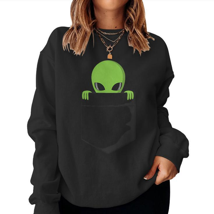 Alien In Pocket Boho 80S Vintage Women Sweatshirt