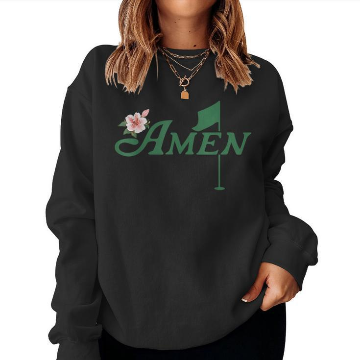Amen Azalea Golf Masters Floral Golfing Enthusiast Women Sweatshirt