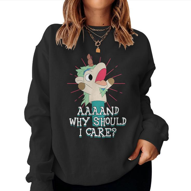 Annnd Why Should I Care Unicorn Apparel Sarcastic Women Sweatshirt