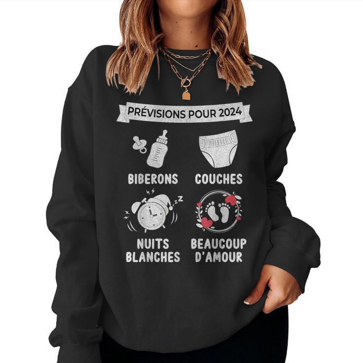 Annonce Grossesse Idée Cadeau Bientôt Futur Papa Maman 2024 Sweatshirt Frauen