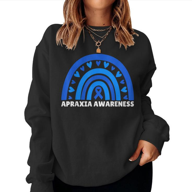 Apraxia Awareness Sister Brother Son Rainbow Apraxia Warrior Women Sweatshirt