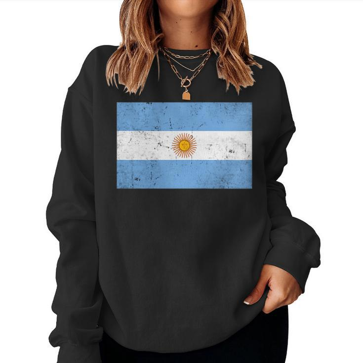 Argentina Flag Argentinian Argentine Athletics Vintage Women Sweatshirt