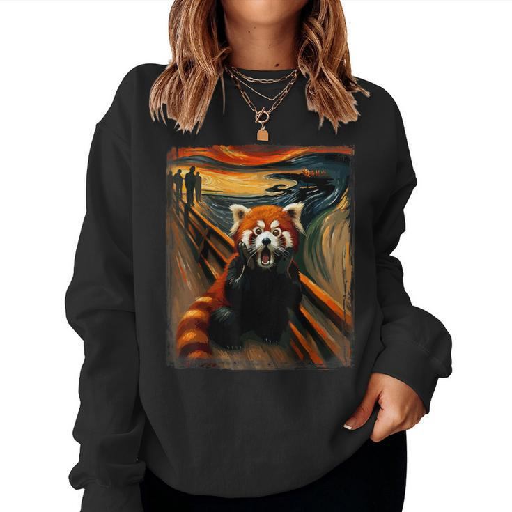 Artsy Scream For Red Panda Lovers Artistic Red Panda Women Sweatshirt