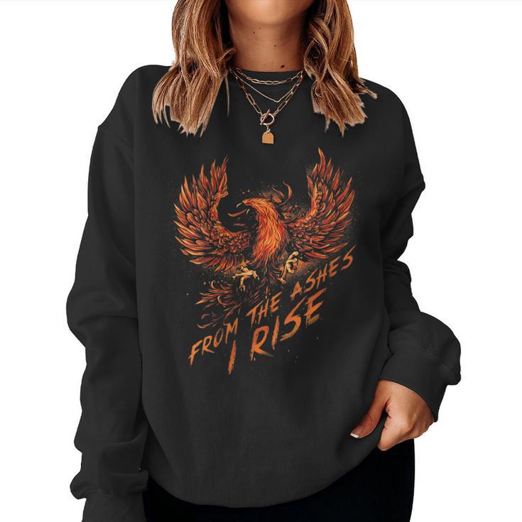 From The Ashes I Rise Motivational Phoenix Women Sweatshirt