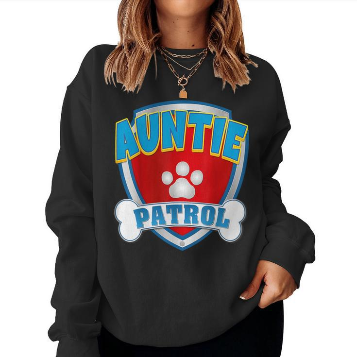 Auntie Of The Birthday Boy Girl Dog Paw Family Matching Women Sweatshirt