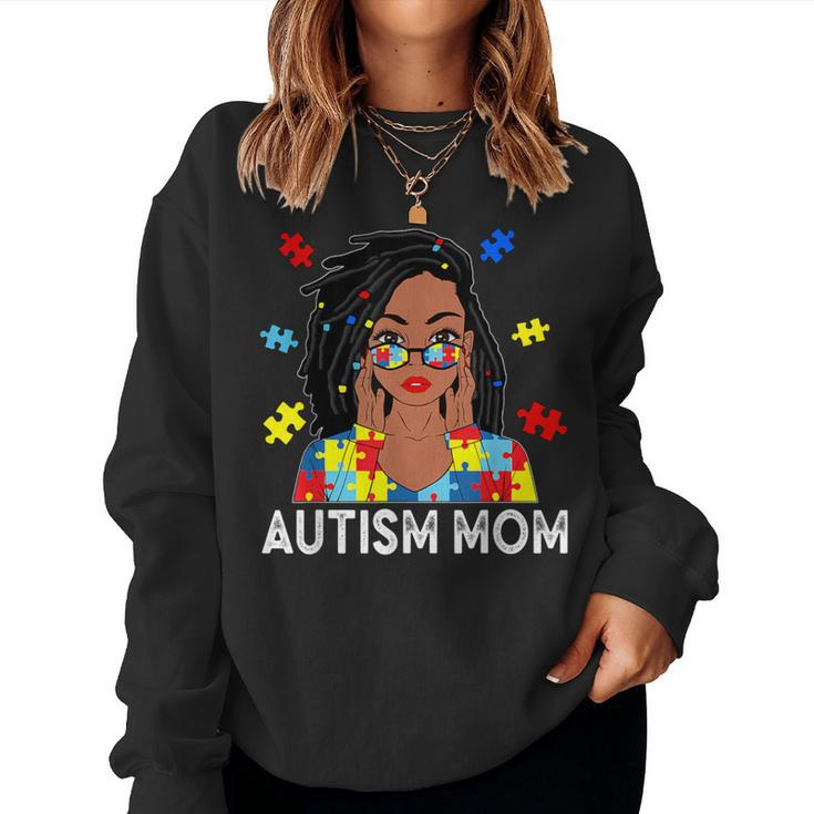 Autism Mom African American Loc'd Autism Awareness Women Sweatshirt