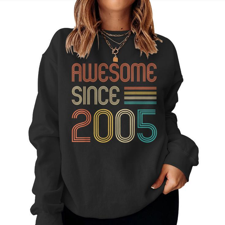 Awesome Since 2005 Retro And Vintage 2005 Birthday Women Sweatshirt