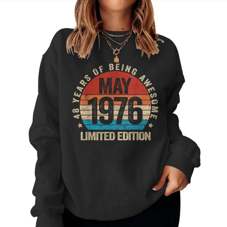 Awesome Since May 1976 Vintage 48Th Birthday Women Women Sweatshirt