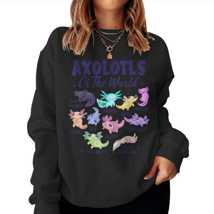 Axolotl Cute Axolotls Of The World Kawaii Girl Boy Kid Women Sweatshirt