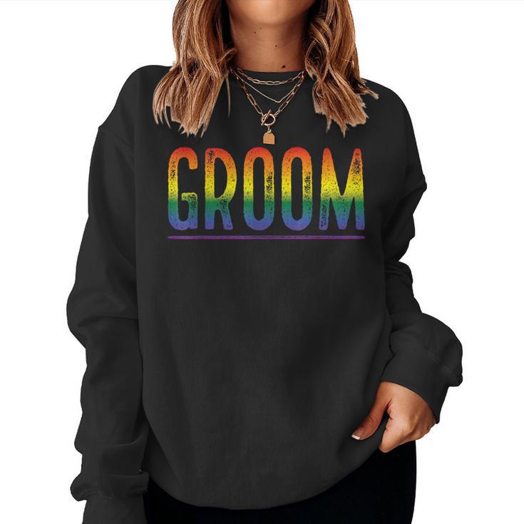 Bachelor Party Gay Pride Rainbow Groom Women Sweatshirt