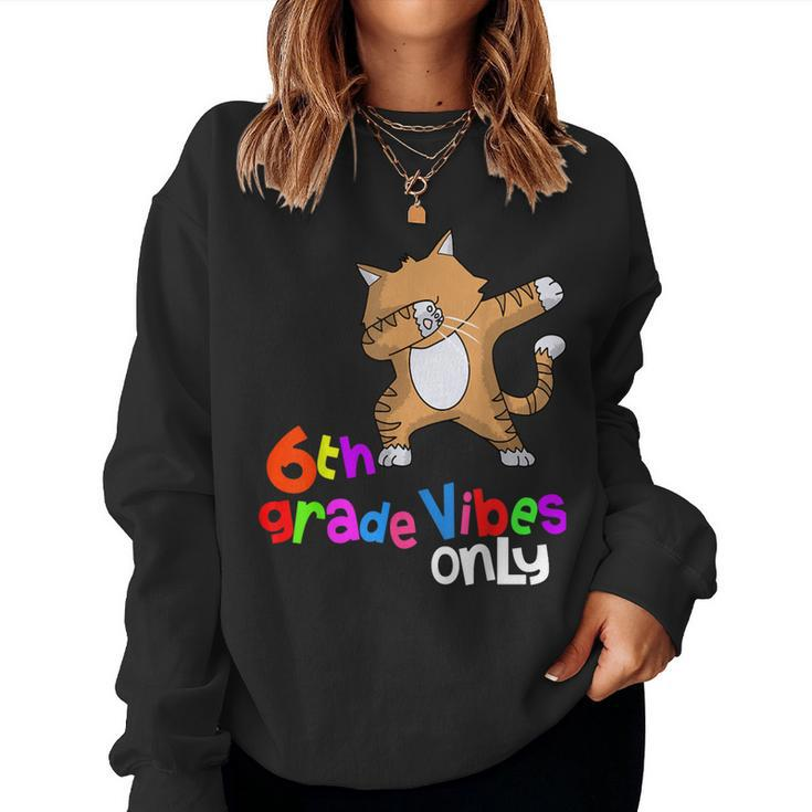 Back To School 6Th Grade Dabbing Cat 1St Day Women Sweatshirt
