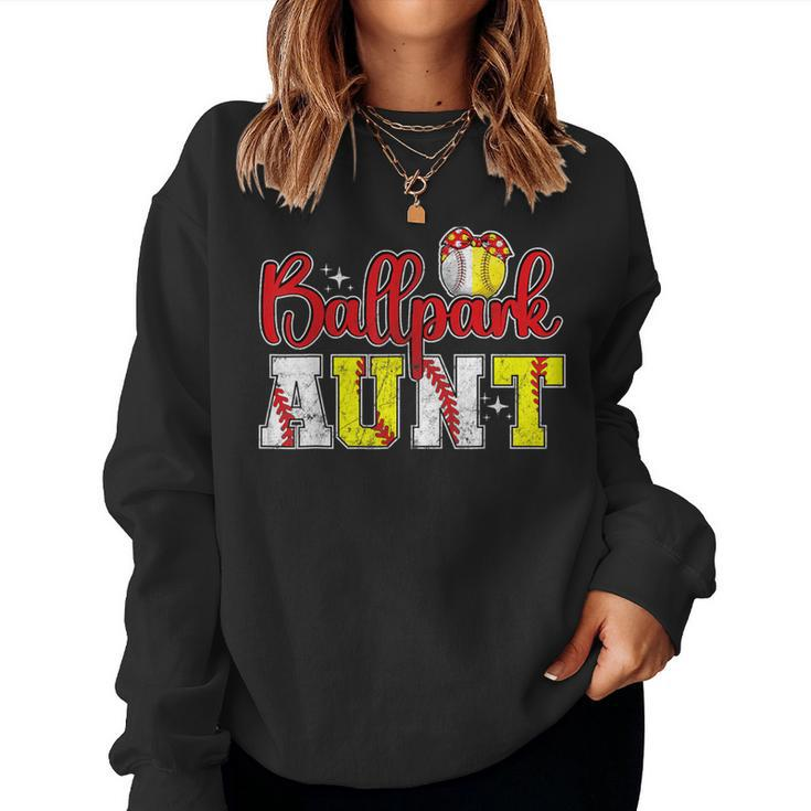 Ballpark Aunt Softball Baseball Aunt Women Sweatshirt