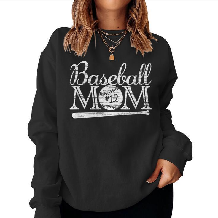 Baseball 12 Jersey Mom Favorite Player Mother's Day Women Sweatshirt