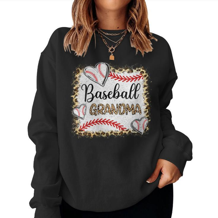 Baseball Grandma Leopard Print Baseball Sports Player Women Sweatshirt