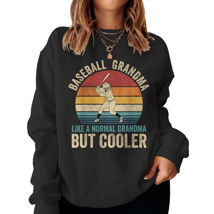 Baseball Grandma Like A Normal Grandma But Cooler Vintage Women Sweatshirt