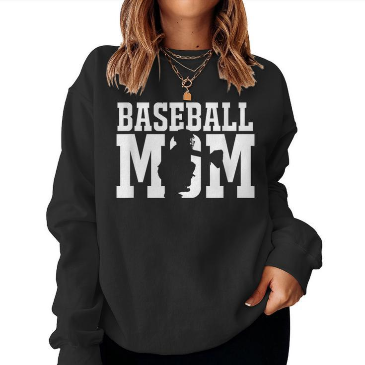 Baseball Mom Featuring Baseball Catcher Women Sweatshirt