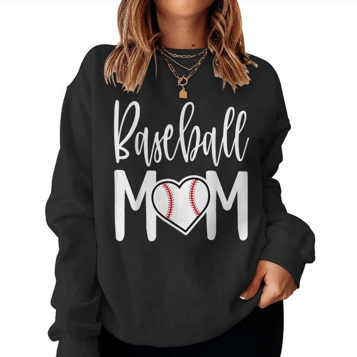 Baseball Mom Heart For Sports Moms Women Sweatshirt
