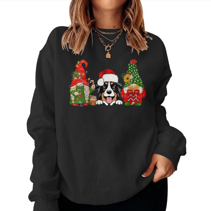 Berner Berner Berg Und Zwerge Weihnachten Hund Mama Papa Kinder Mit-Ausschnitt Sweatshirt Frauen