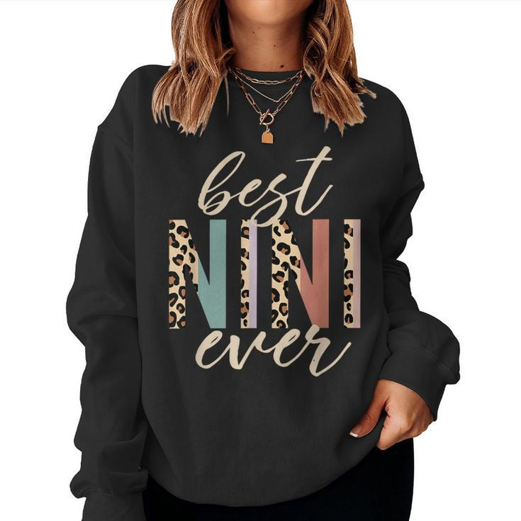 Best Nini Ever Leopard Print Mother's Day Women Sweatshirt