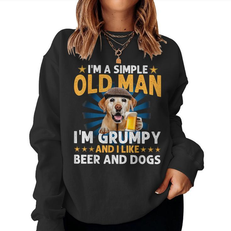Bichon I’M A Simple Old Man I’M Grumpy&I Like Beer&Dogs Fun Women Sweatshirt
