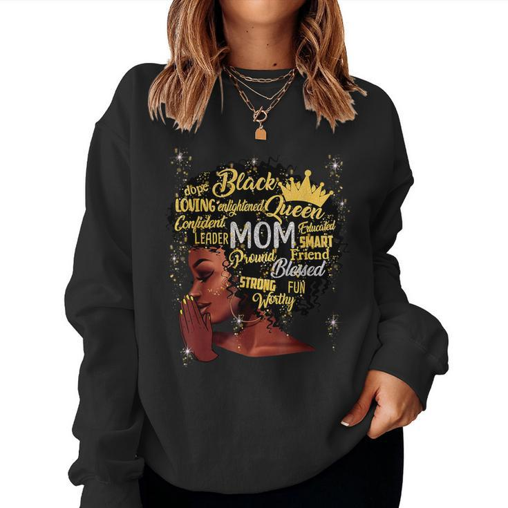 Black Afro Blessed Mom Christian African Mother's Day Women Sweatshirt
