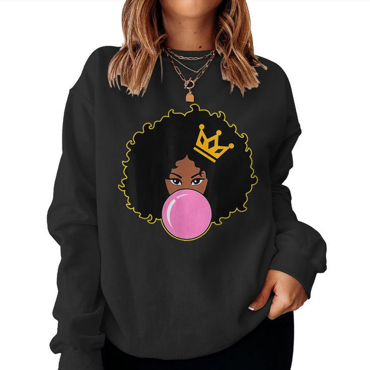 Black Girl Magic Pink Bubblegum Poppin Melanin Queen Women Sweatshirt