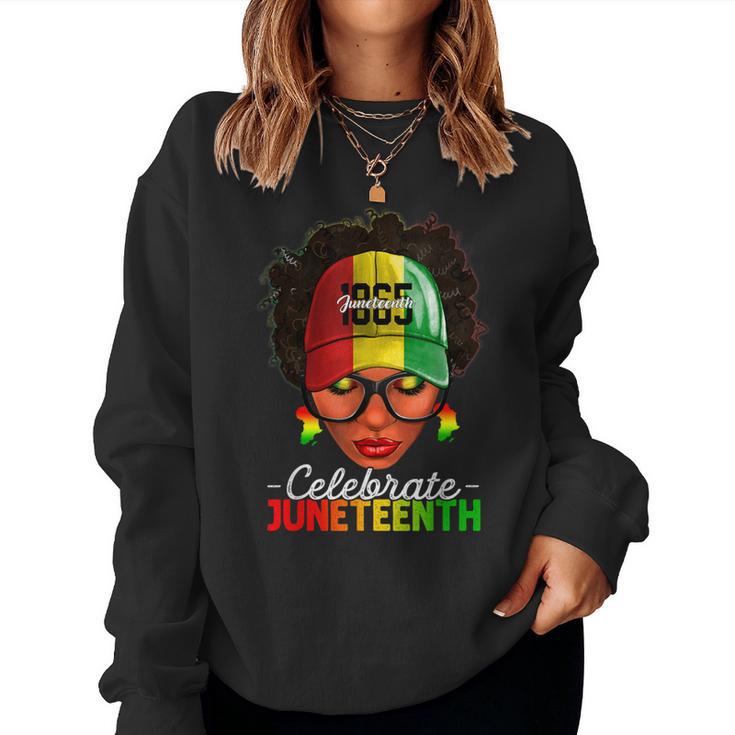 Black Messy Bun Celebrate Junenth For Women Women Sweatshirt