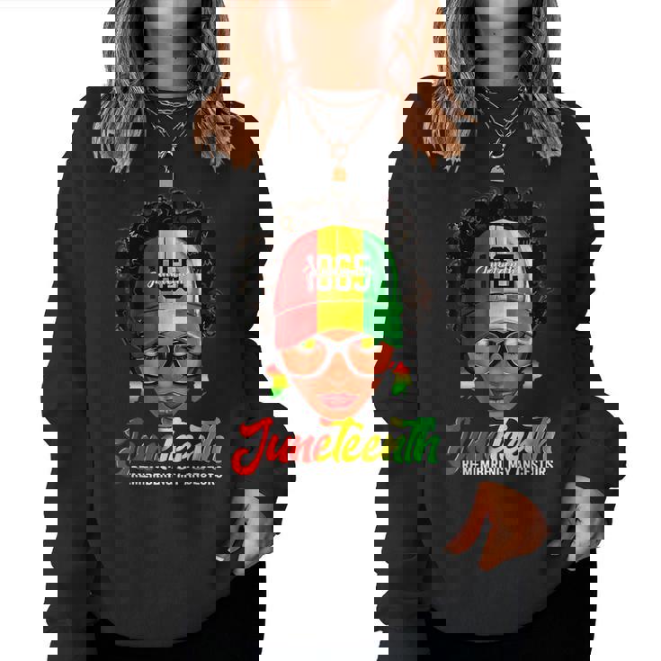 Black Messy Bun Junenth Remembering My Ancestors Women Sweatshirt