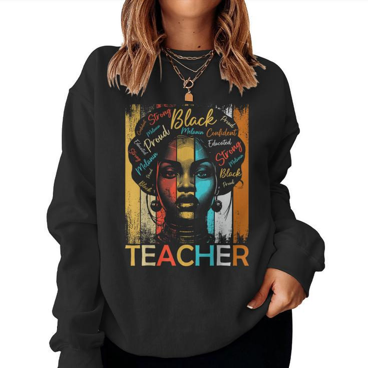 Black History Teacher African American Dashiki Women Sweatshirt
