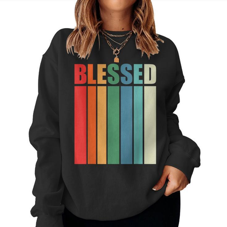 Blessed Christian Faith Inspiration Quote – Vintage Color Women Sweatshirt