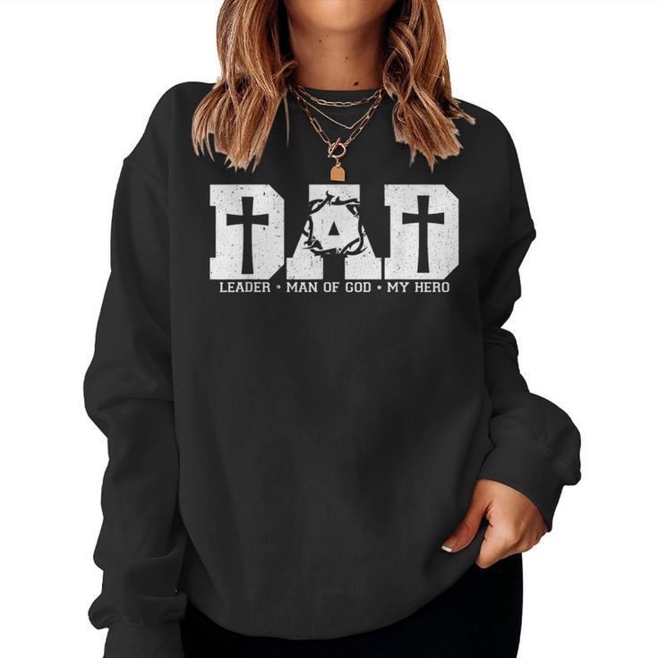 Blessed Dad Daddy Cross Christian Religious Father's Day Women Sweatshirt