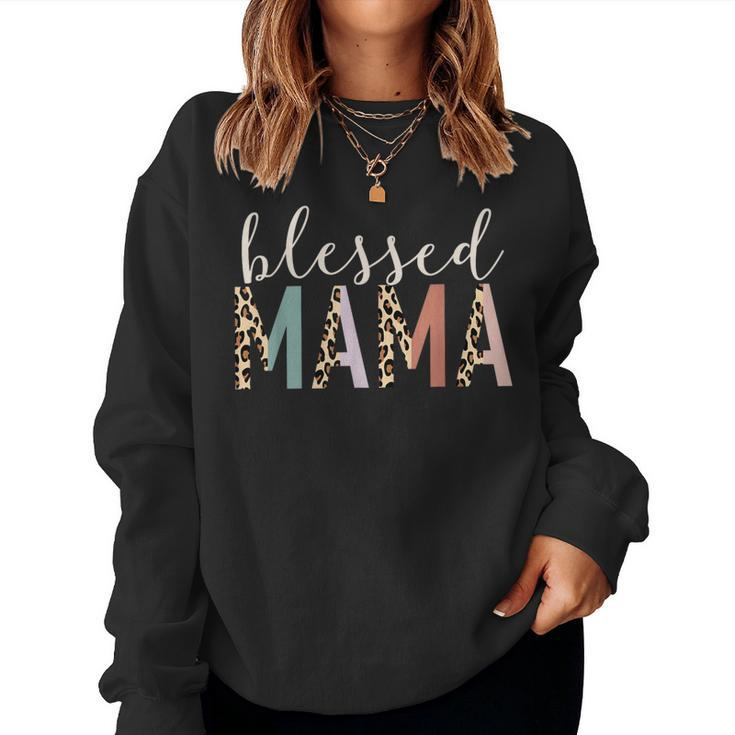 Blessed Mama Cute Leopard Print Women Sweatshirt