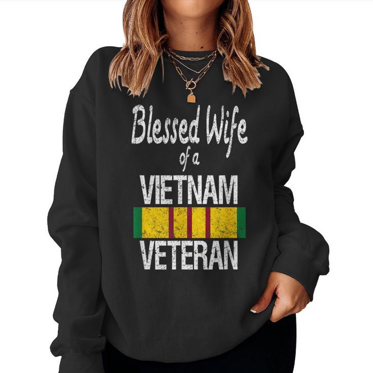 Blessed Wife Of A Vietnam Veteran Military Family Women Sweatshirt