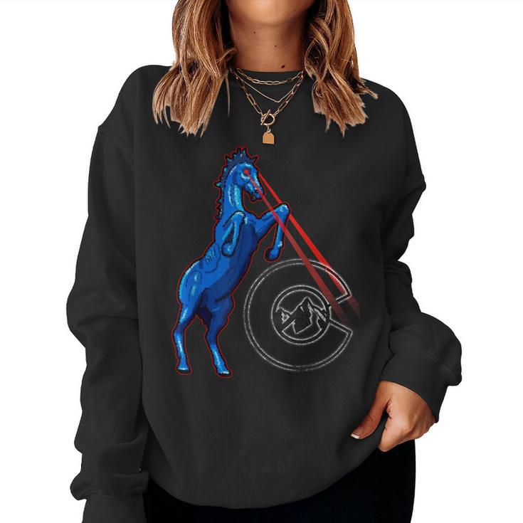 Blucifer Denver Airport Creepy Horse Women Sweatshirt