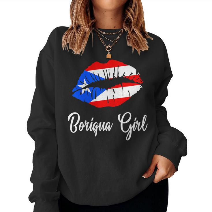 Boriqua Girl Pride Puerto Rico Boricua Girl Lips Women Sweatshirt