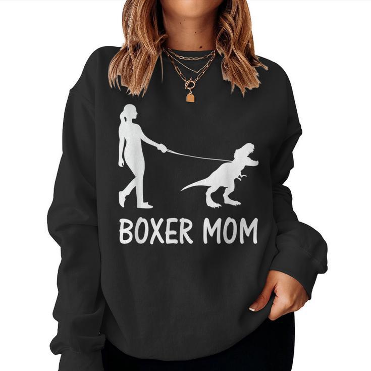 Boxer Mom Dog Boxer Mama Dinosaur Mother's Day Women Sweatshirt