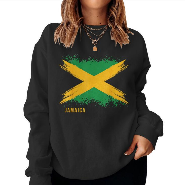 Boy Girl And Country Flag Of Jamaica Women Sweatshirt