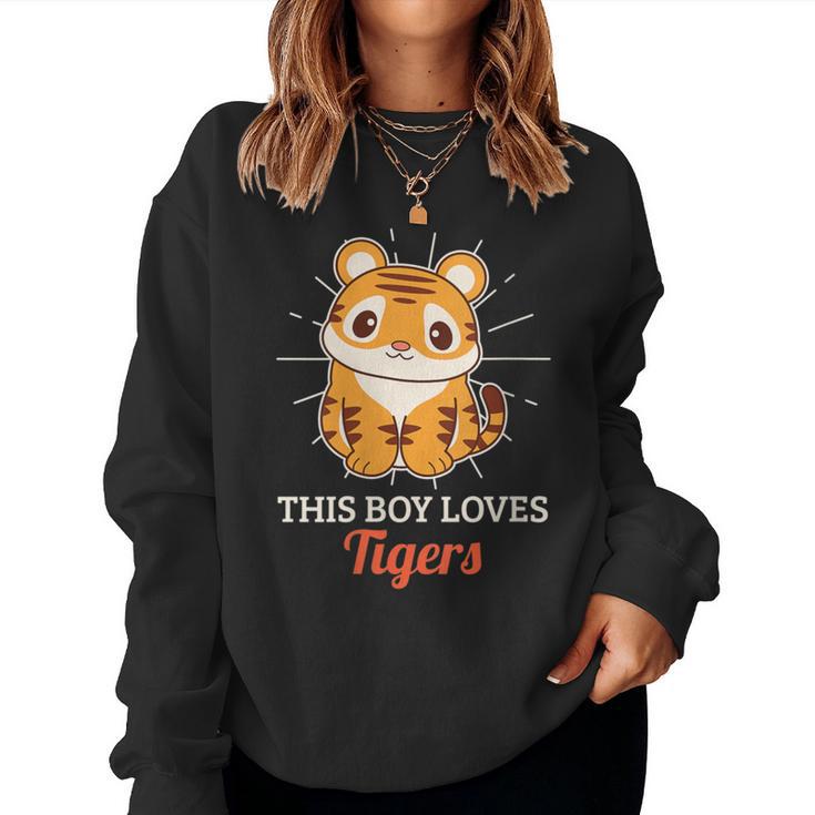 This Boy Loves Tigers Wild Animal Zoo Women Sweatshirt