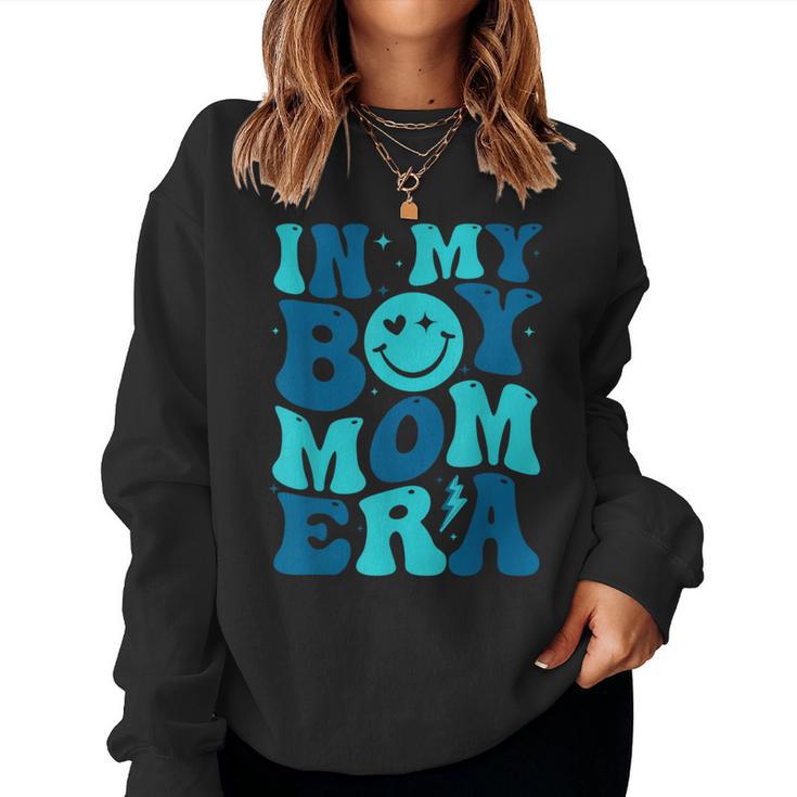 In My Boy Mom Era Retro Groovy Happy Mother's Day Mom Life Women Sweatshirt