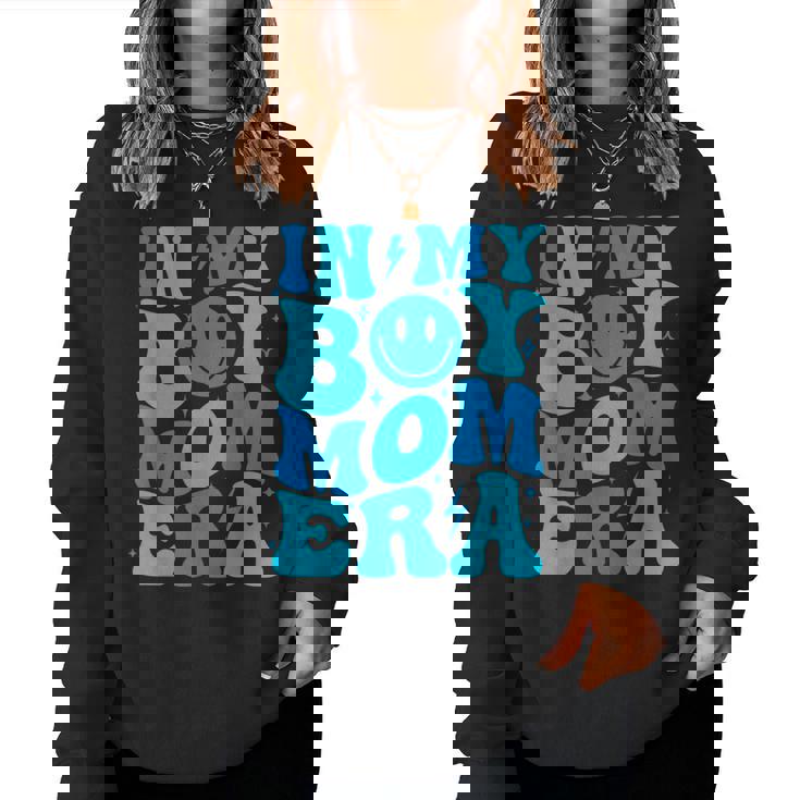 In My Boy Mom Era Retro Groovy Mom Life Happy Mother's Day Women Sweatshirt