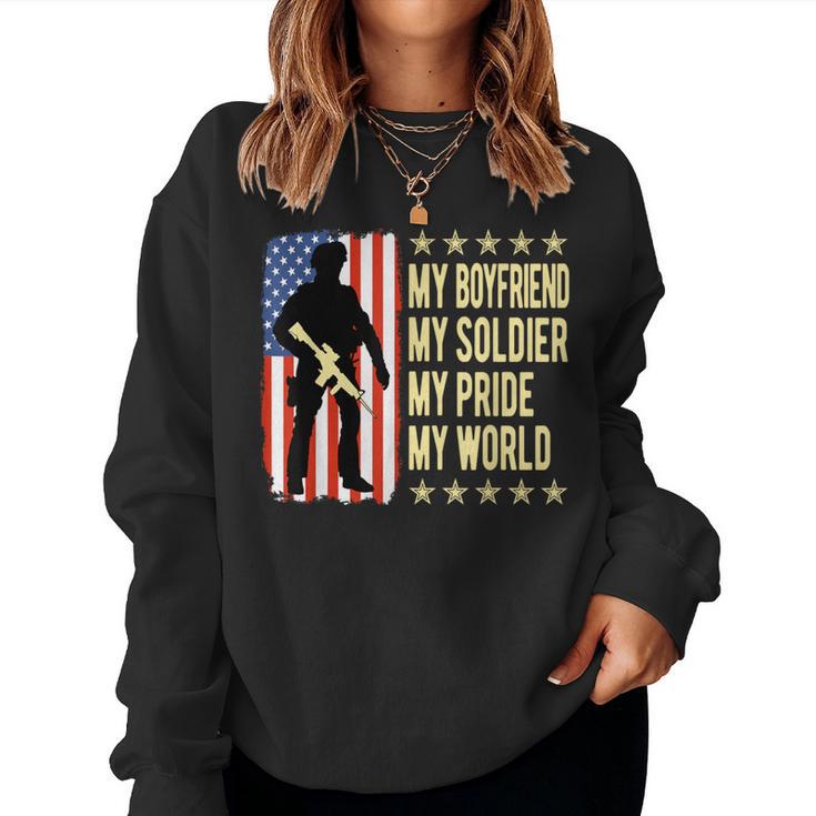 My Boyfriend Is A Soldier Hero Proud Army Girlfriend Women Sweatshirt