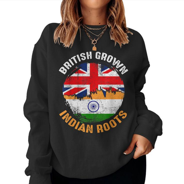 British Grown Indian Roots Vintage Flags For Women Women Sweatshirt