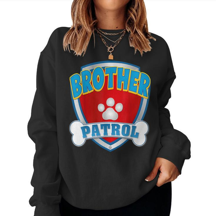Brother Of The Birthday Boy Girl Dog Paw Family Matching Women Sweatshirt