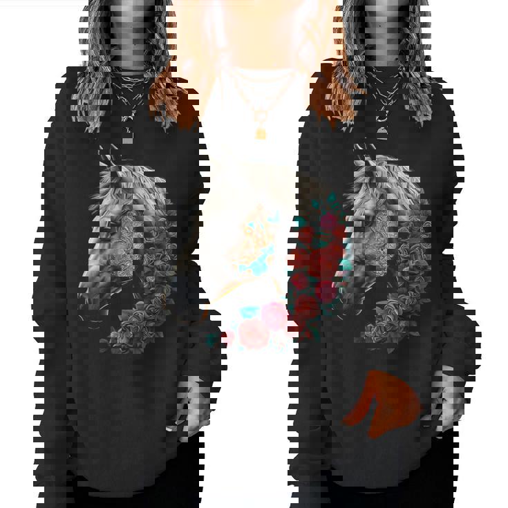 Caballo Mandala Flor Animal Motivo Caballo Sudadera Mujer